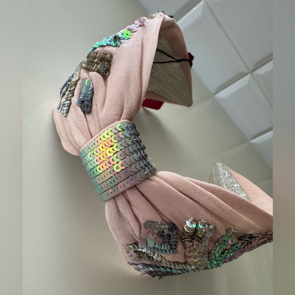 Namjosh Elegant Sequin Embellished Blush Headband